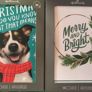 2 Boxes Hallmark Christmas Greeting Cards Brand New Unopened Boxes 16 ct in each